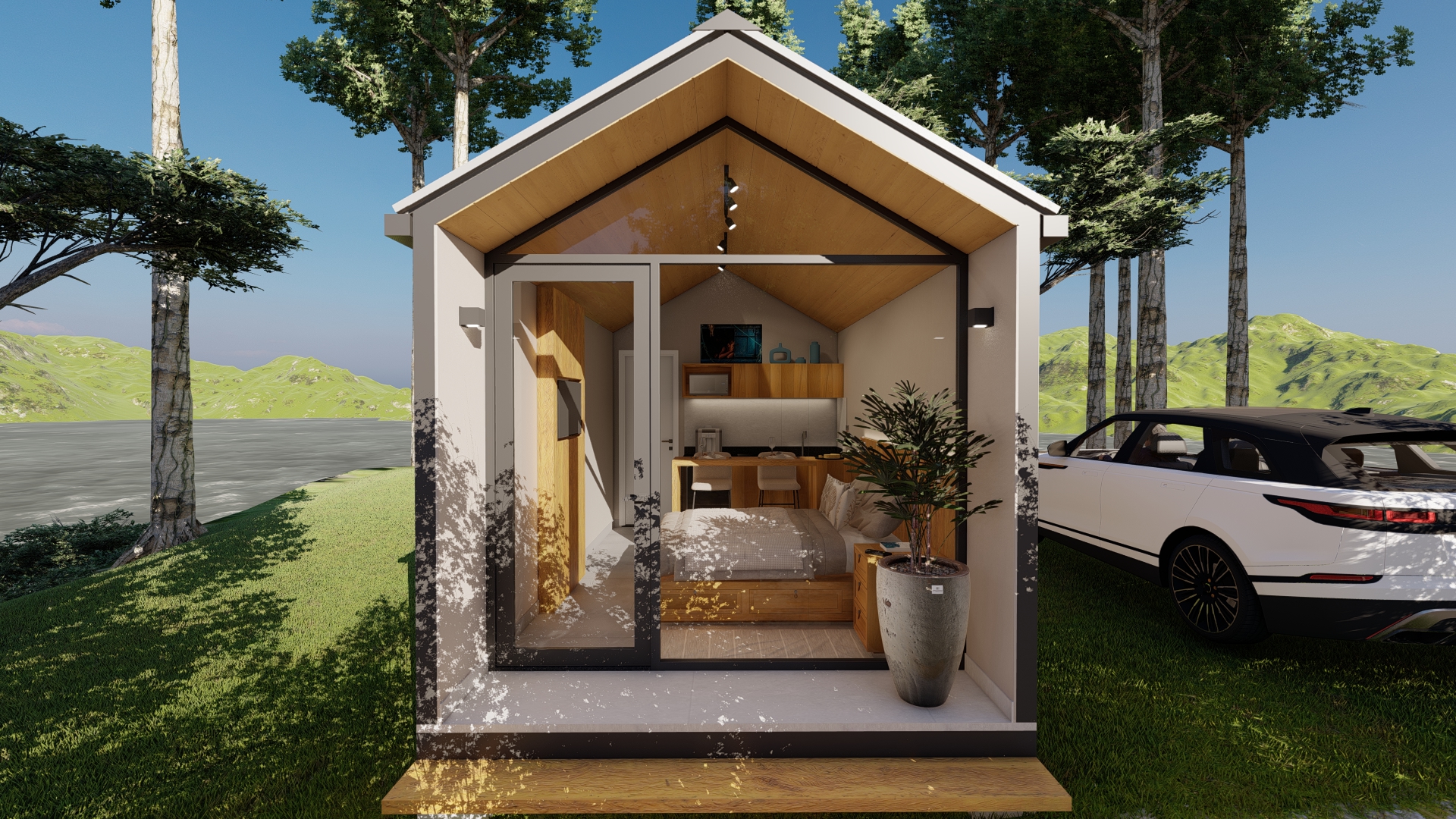 Ambiente noturno acolhedor